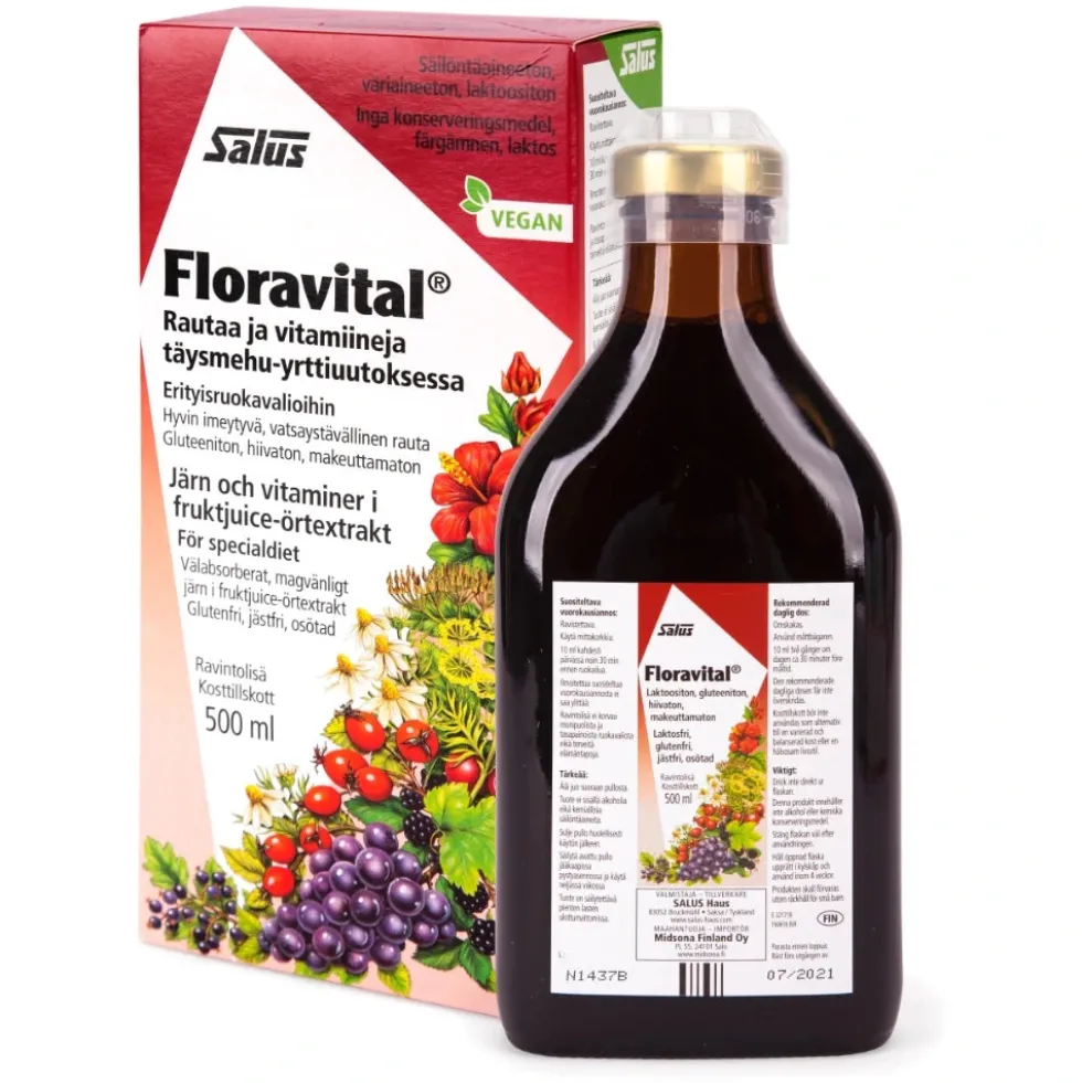 SALUS Floravital nestemäinen rautavalmiste 500 ml