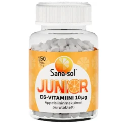 Sana-Sol Junior D-vitamiini 10 mikrog appelsiininmaku 150 kpl