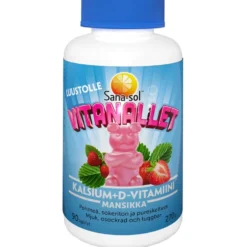 SANA-SOL Vitanallet kalsium + D-vitamiini pureskeltava ravintolisä 90 kpl