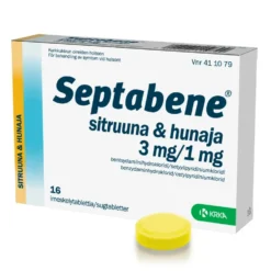 SEPTABENE sitruuna & hunaja 1 mg/3 mg imeskelytabletti 16 kpl