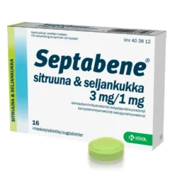SEPTABENE sitruuna & seljankukka 1 mg/3 mg imeskelytabletti 16 kpl