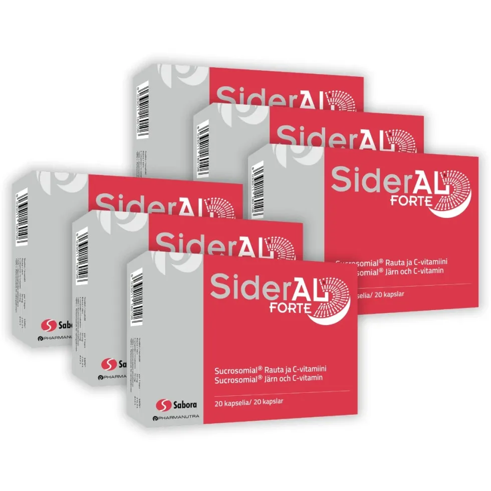 SiderAl Forte rauta 30 mg kapseli 6x20 kpl