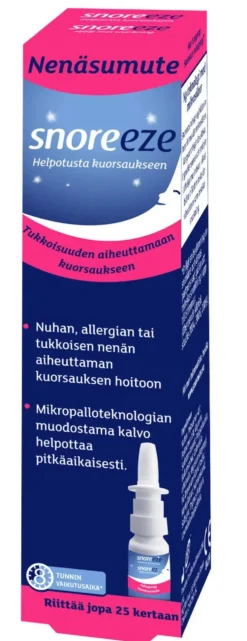 SNOREEZE Nasal Spray nenäsumute kuorsauksen vaimennukseen