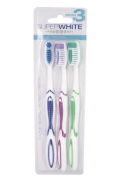 SUPERWHITE hammasharja Family Soft, 3 kappaletta
