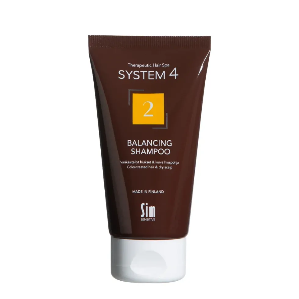 SYSTEM 4 Balancing Shampoo 2 värikäsitellyille hiuksille ja kuivalle hiuspohjalle 75 ml