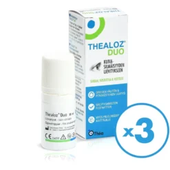 THEALOZ DUO suojaavat, kostuttavat ja voitelevat silmätipat 3x10 ml