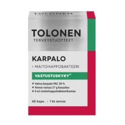 TOLONEN Karpalo + maitohappobakteeri kapseli 60 kpl (Huom! Päiväys 30.9.2026)
